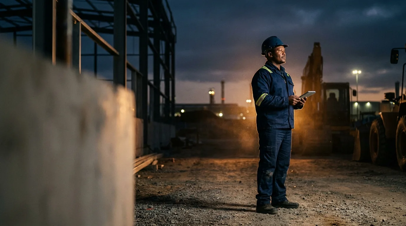 Worker in Levinn safety workwear on site